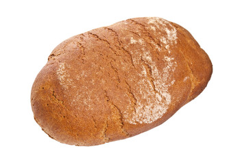 Homemade whole bread on a white background