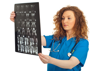 Doctor woman examine MRI