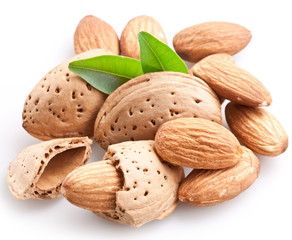 Group of almond nuts.