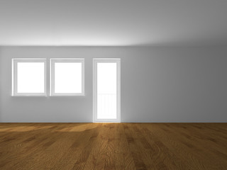 Interno vuoto con parquet