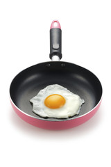 Sunnyside up fried egg in frying pan