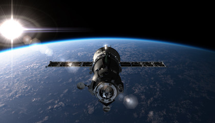 Fototapeta premium Spaceship on the orbit