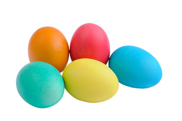 Fototapeta na wymiar five easter eggs