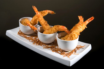 Жаренные тигровые креветки