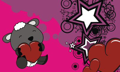 sheep baby cartoon valentine background