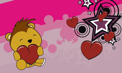 Fototapeta premium porcupine baby cartoon valentine background
