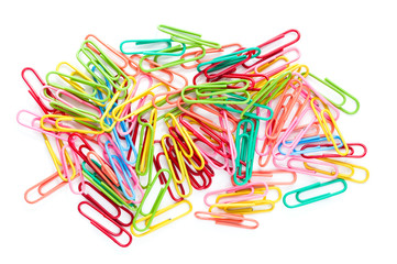 Bunch of colored paperclips