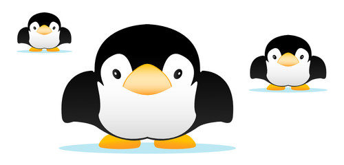 set of cute little penguins