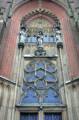 Fototapeta na wymiar Krefeld, Germany - Church, entrance area