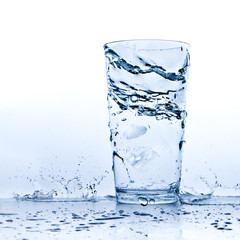water splash in glass