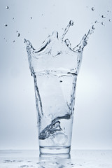 water splash in glass