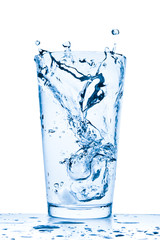 water splash in glass