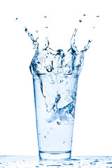 water splash in glass