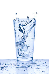 water splash in glass