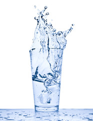 water splash in glass