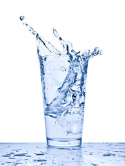 water splash in glass