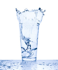 water splash in glass