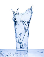 water splash in glass