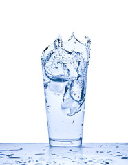 water splash in glass