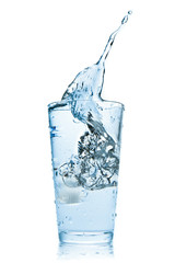 water splash in glass