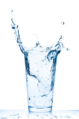 water splash in glass
