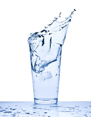 water splash in glass