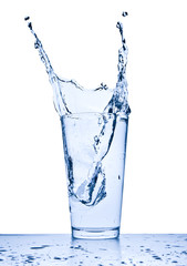 water splash in glass