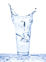 water splash in glass