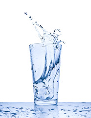 water splash in glass