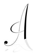 letter A black vector