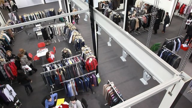 People in exhibition hall