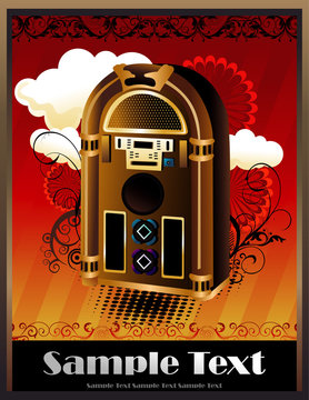 rocola arte deco en vector