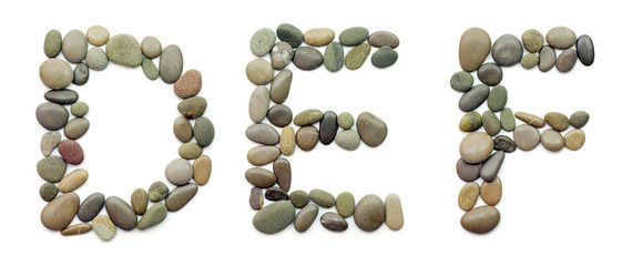 path alphabet of ocean stones