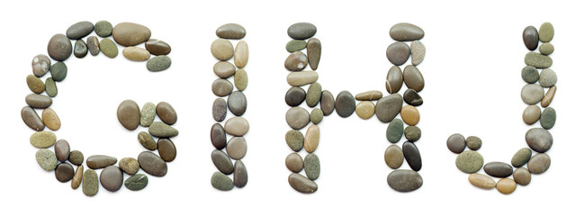 path alphabet of ocean stones