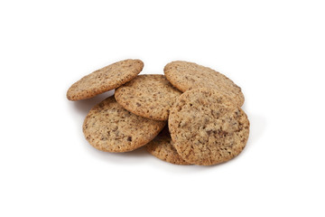 Bulk cookies on a white background