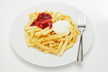 Pommes frites, Rot, Weiss