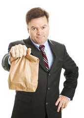 Naklejka premium Brown Bagging it to Work