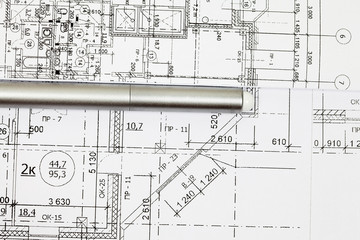 background of architectural drawing ahd pen