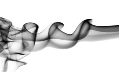 Abstract black fume waves on white
