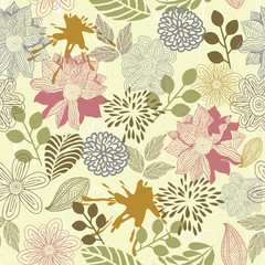 retro floral seamless background