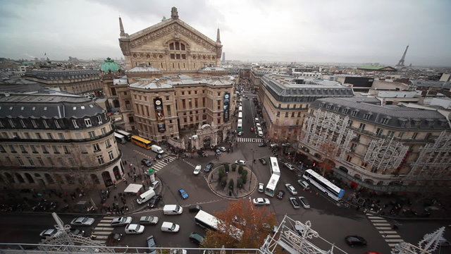 Op&eacute;ra Garnier on Place de l'Op&eacute;ra in Paris, top view