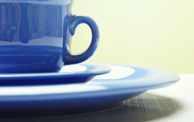 Blue teacup and plate