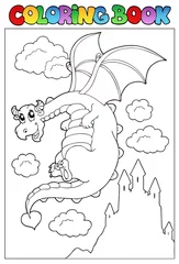 Papier Peint photo autocollant Bricolage Livre de coloriage avec dragon 2