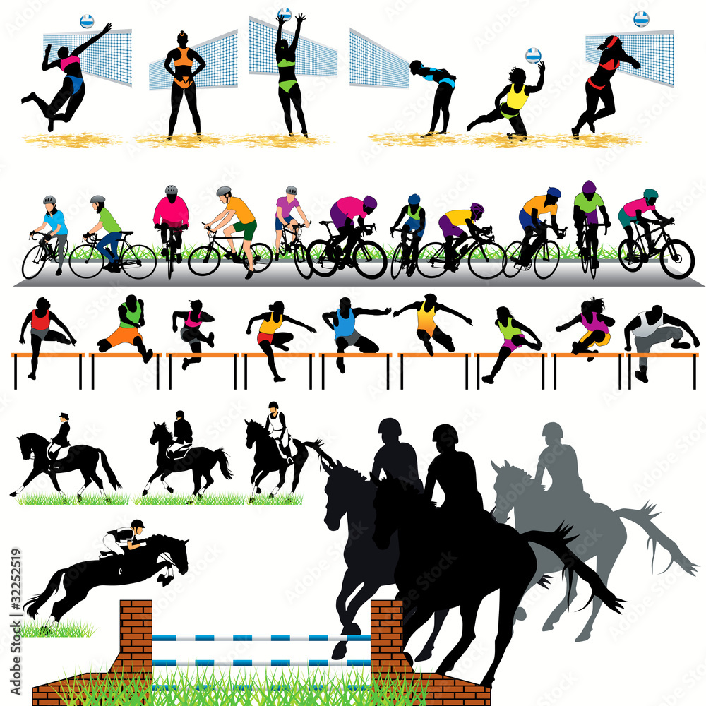 Wall mural sport silhouettes set.04