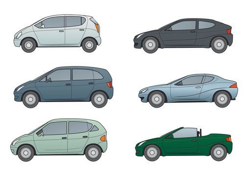 Autos: Kompaktvans, Sportcoupe. Coupe, Cabrio