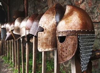 Medieval helmets