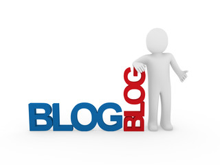 3d man human blog red blue