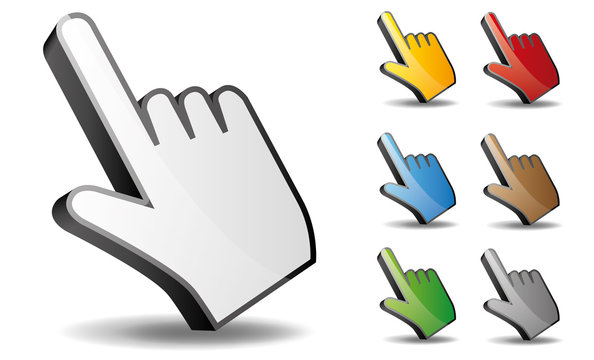 Computer Maus Computermaus Mauszeiger Cursor Hand Set 1