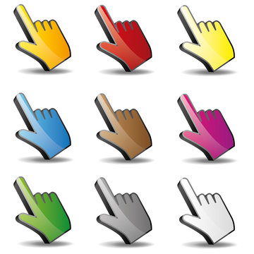 Computer Maus Computermaus Mauszeiger Cursor Hand Set 2