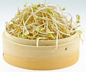 germes de soja dans cuit-vapeur bambou chinois